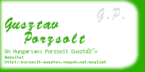 gusztav porzsolt business card